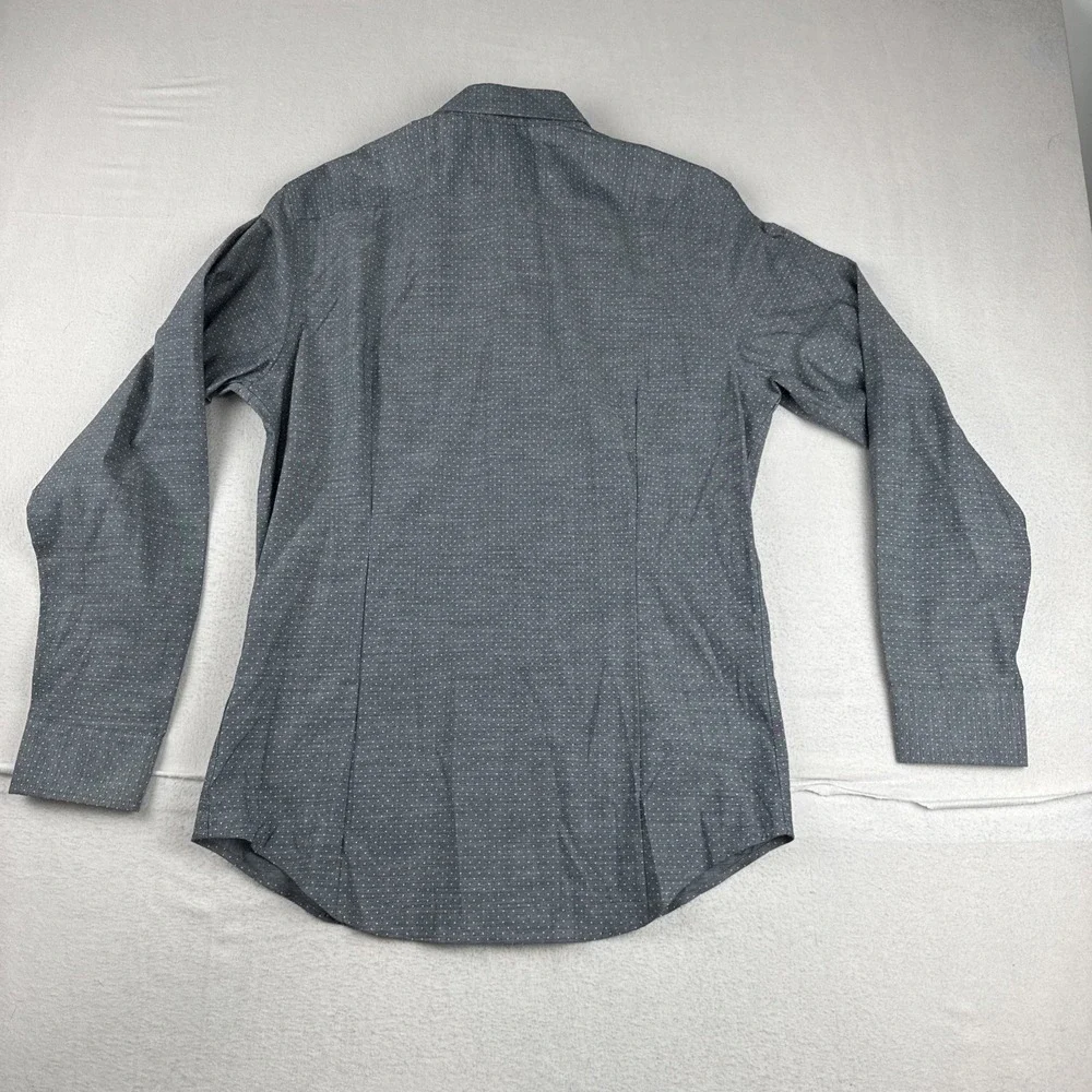 New! Banana Republic Mens Button Down Long Sleeve Chambray Dot Shirt M 15-33
